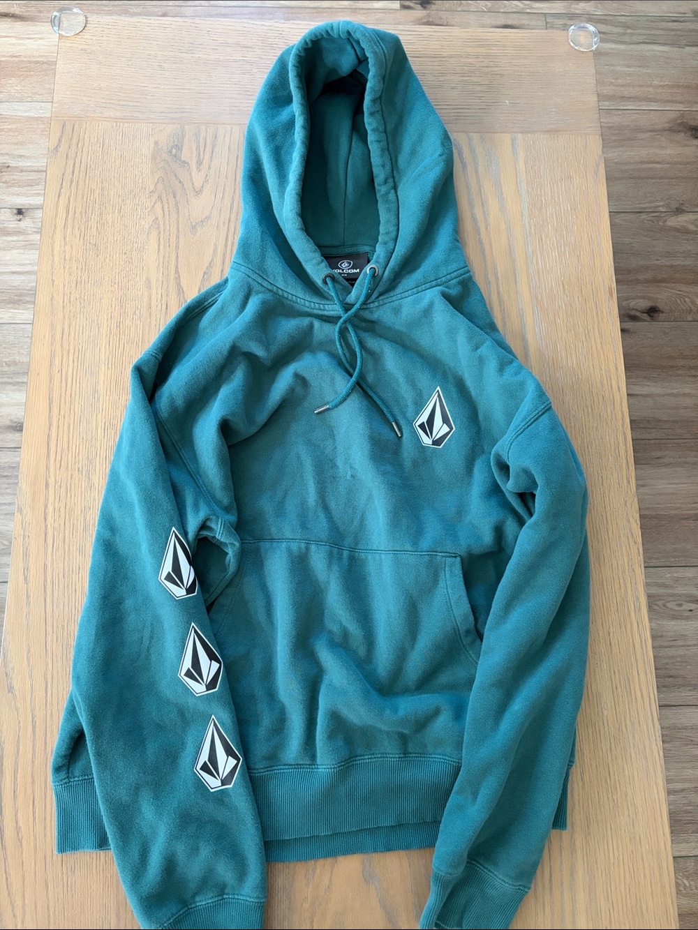 Volcom Teal Crewneck Pullover Hoodie for Men medium